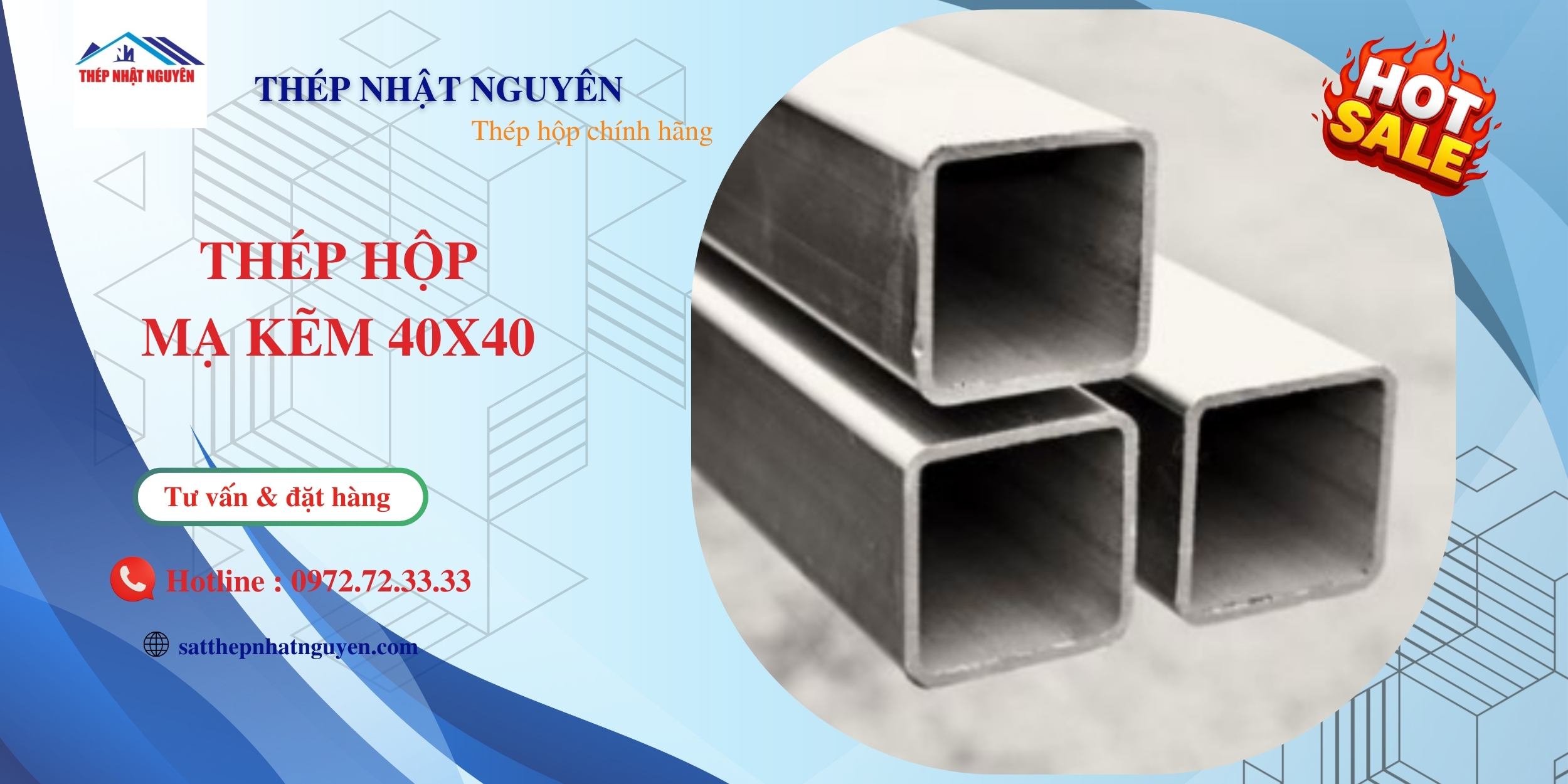 Thép hộp mạ kẽm 40x40