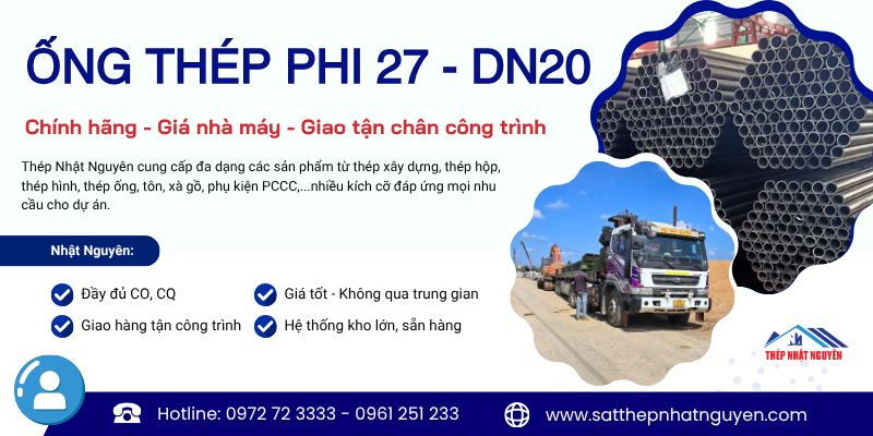 Ống thép phi 27 DN20 giá tốt