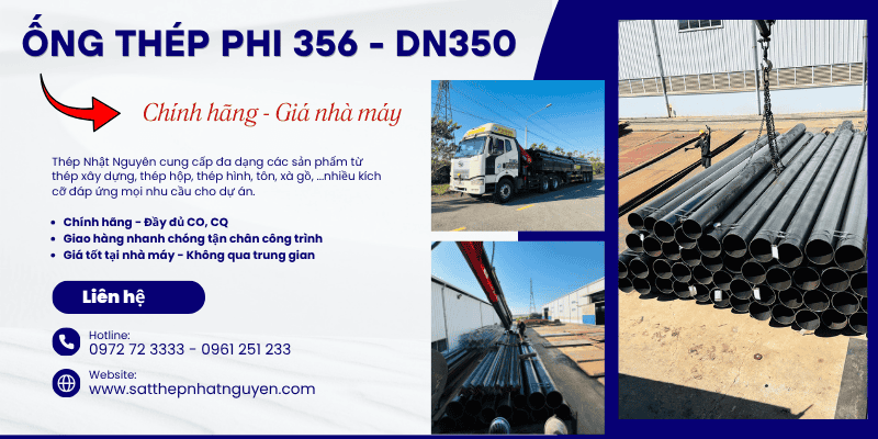 Ống thép phi 356 chính hãng giá tốt