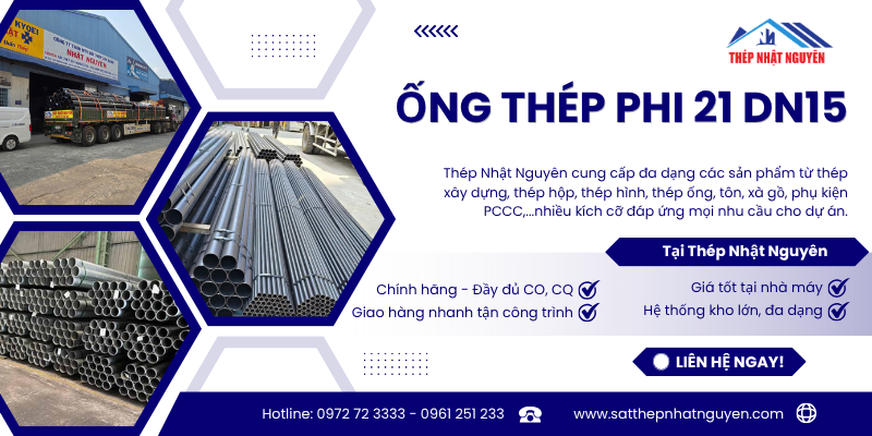 Ống thép Phi 21 DN15 chính hãng giá cực tốt