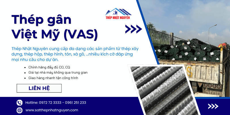 Thép gân Việt Mỹ chính hãng, giá cực tốt