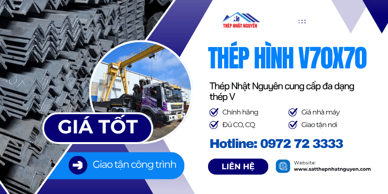 Thép hình V70x70 chính hãng giá tốt