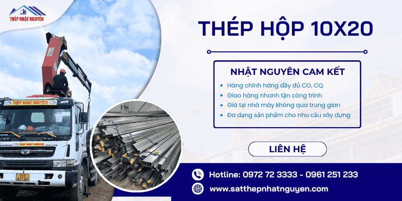 Thép hộp 10x20 chính hãng giá tốt