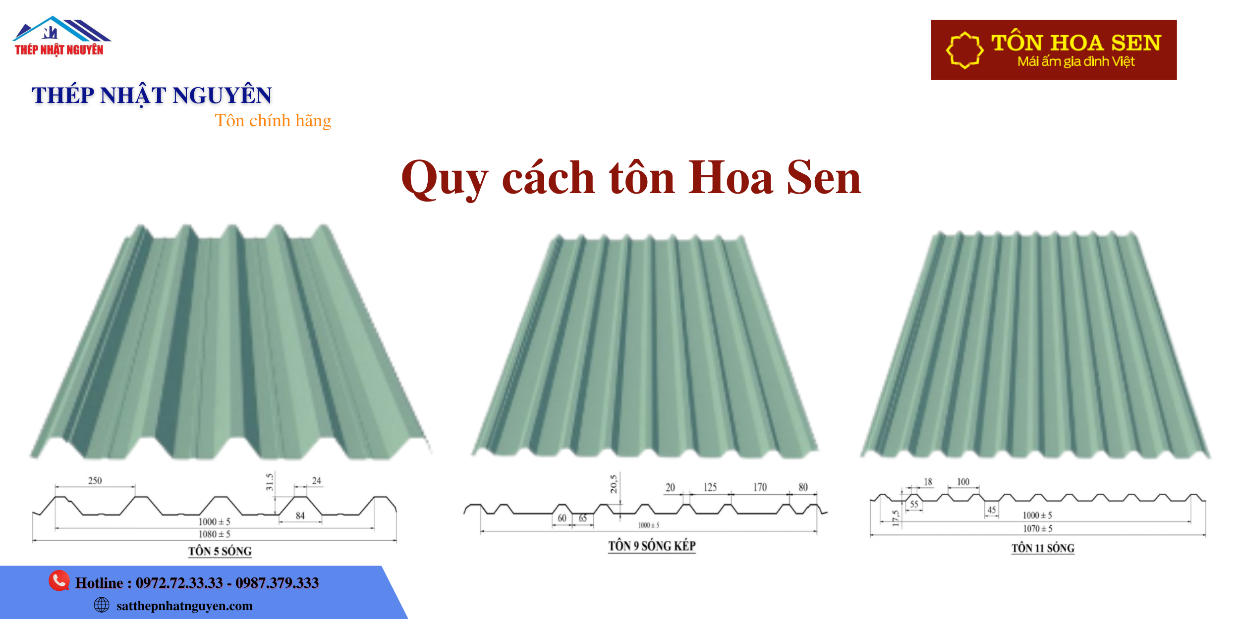 quy cách tôn hoa sen